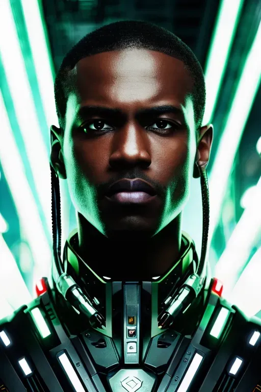 Cyborg Android Robot In Dystopian Future