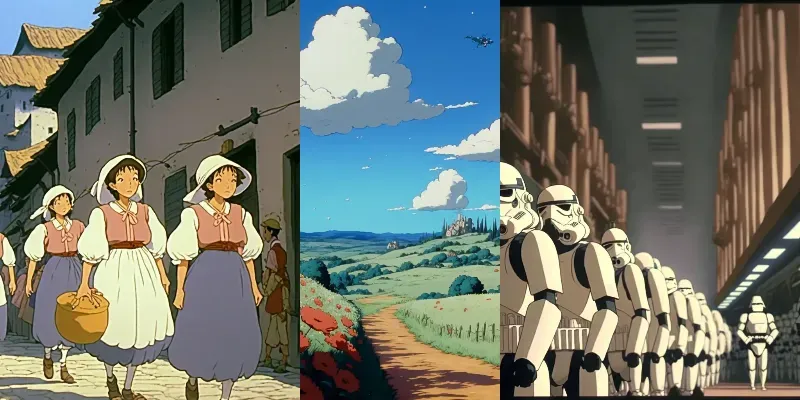 Studio Ghibli Style Anime Screengrabs generated by undefined