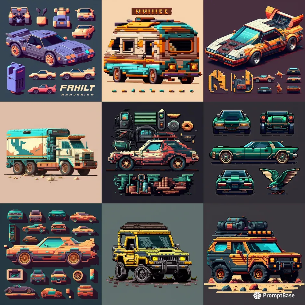 Pixel Art Cars