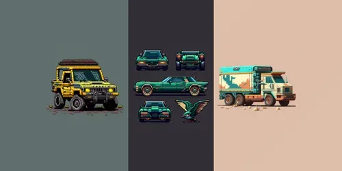 Pixel Art Cars generated by midjourney