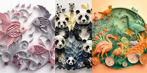 Intricate 3D Paper Art In Pastel Colors generated by midjourney