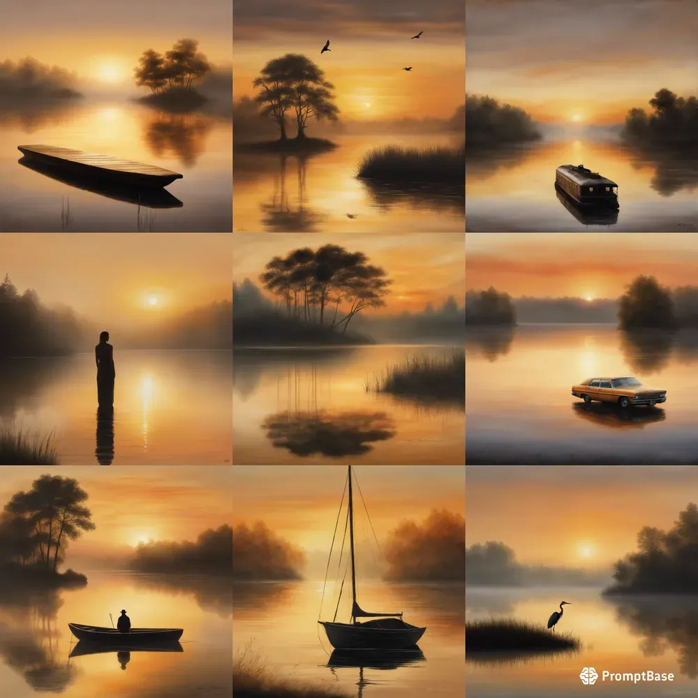 Tranquil Dawns Over Misty Waters