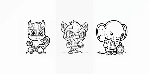 Animal Athletes Coloring Pages For Kids generated by midjourney