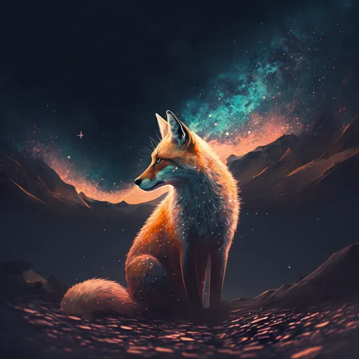 Animal Under The Starry Sky Illustrations