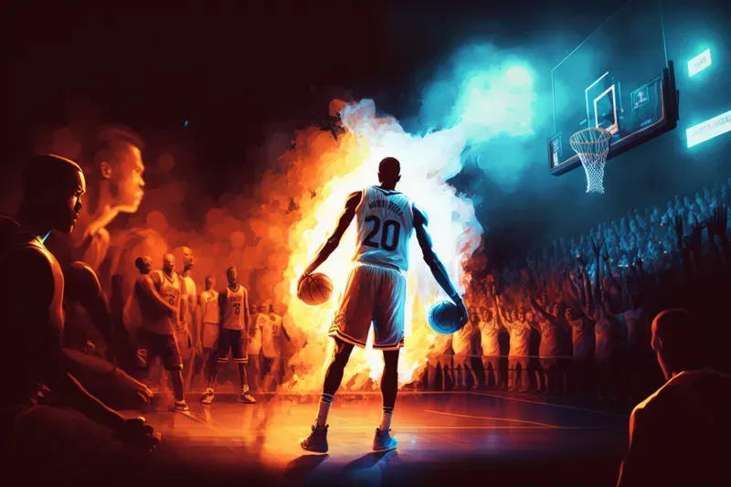 Fiery Basketball Scenes