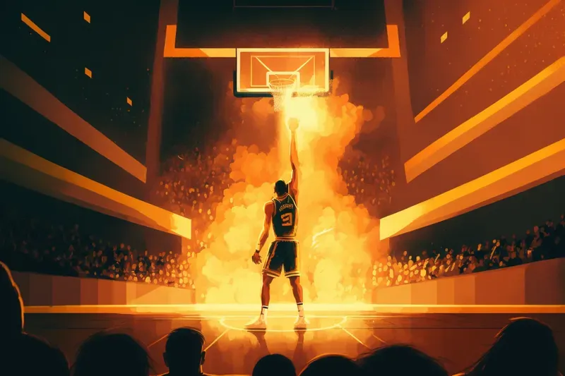 Fiery Basketball Scenes