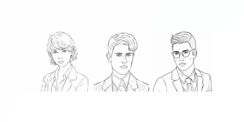 Coloring Page Portraits generated by midjourney