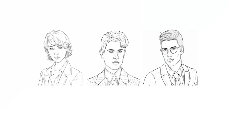 Coloring Page Portraits