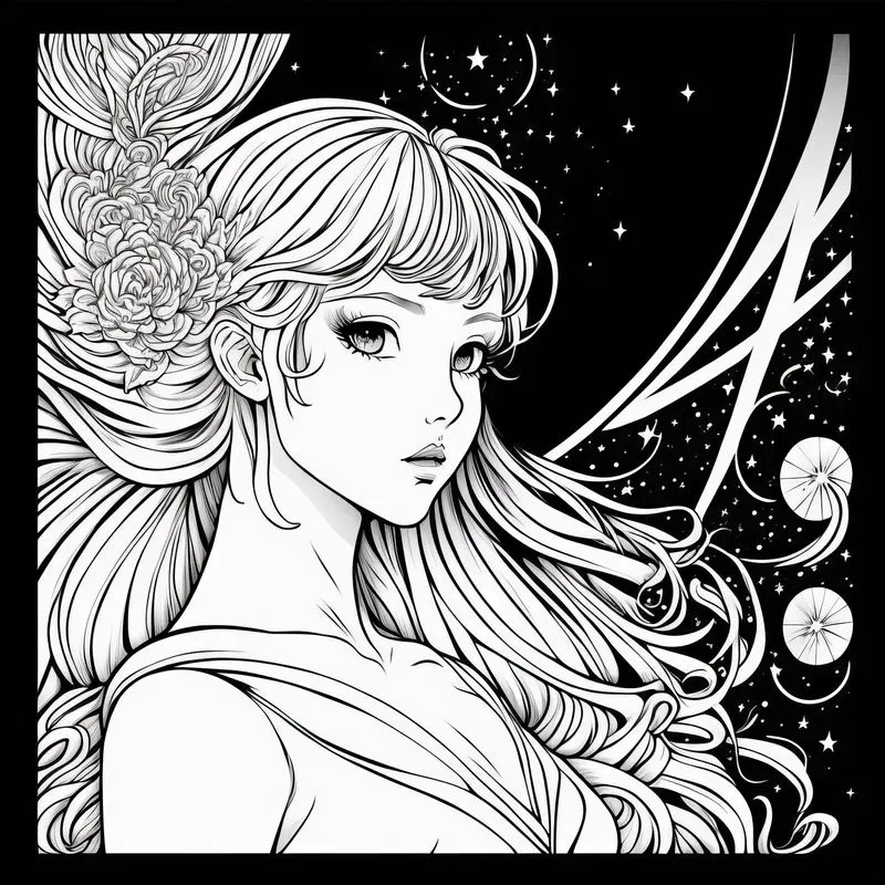 Coloring Book Manga Girls