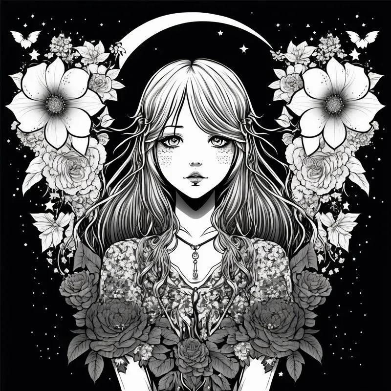 Coloring Book Manga Girls