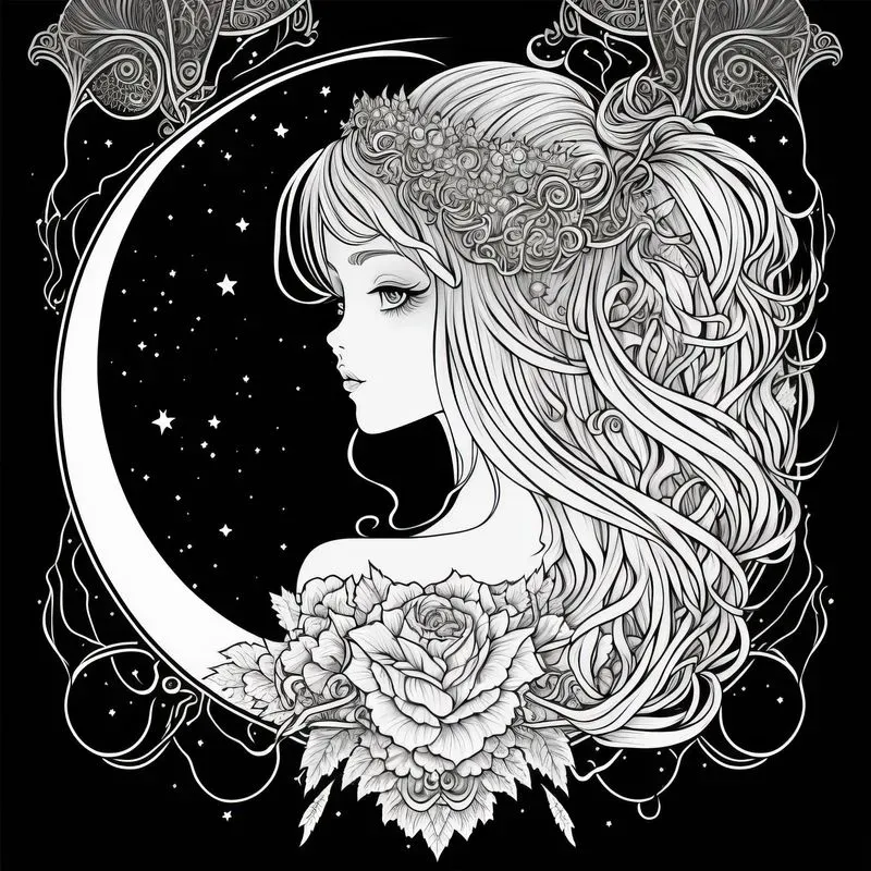 Coloring Book Manga Girls