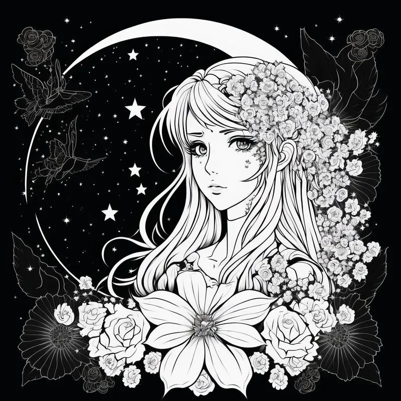 Coloring Book Manga Girls