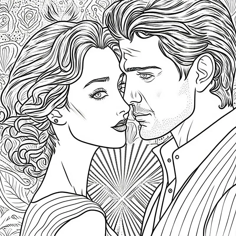 Coloring Book Cute Couples
