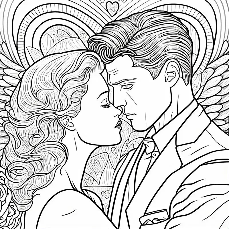 Coloring Book Cute Couples