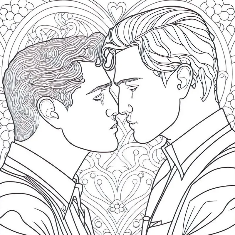 Coloring Book Cute Couples