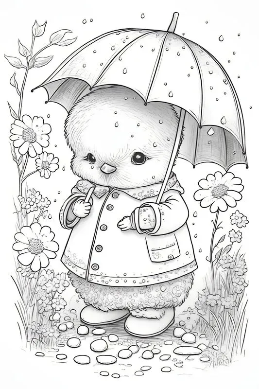 Cute Easter Animals Coloring Book