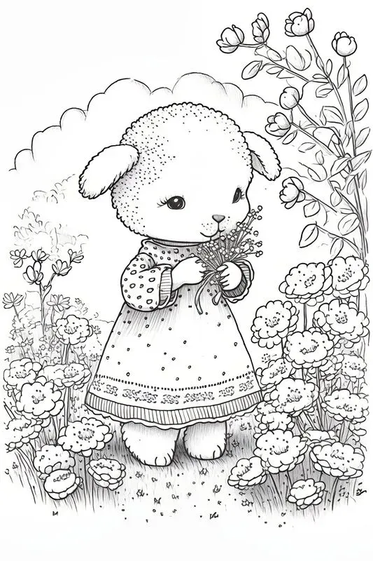Cute Easter Animals Coloring Book