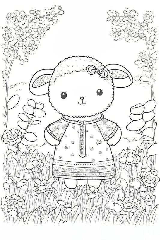Cute Easter Animals Coloring Book