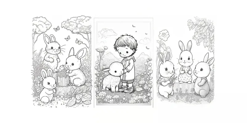 Cute Easter Animals Coloring Book generated by undefined