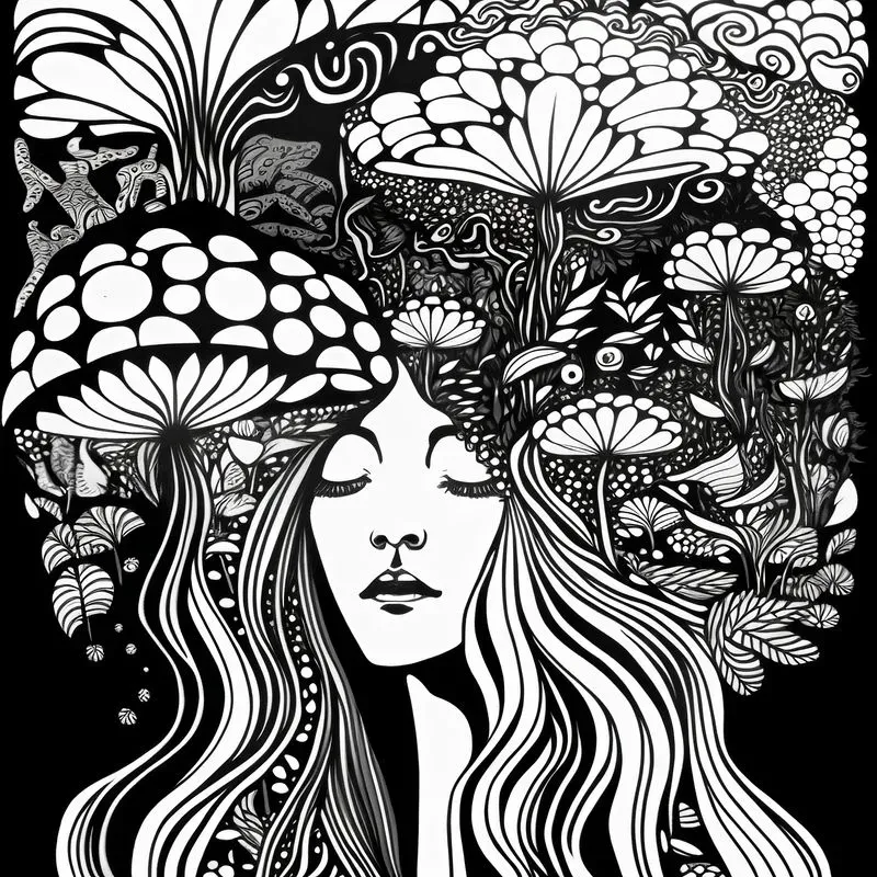Trippy Psychedelic Adult Coloring Book