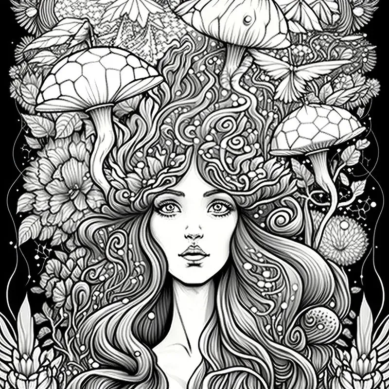 Trippy Psychedelic Adult Coloring Book