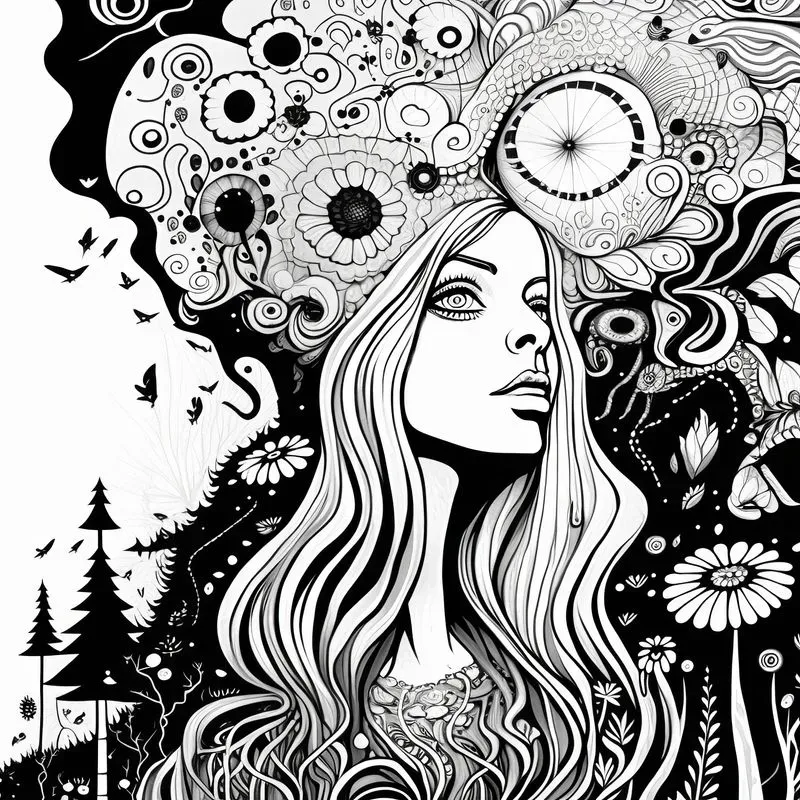 Trippy Psychedelic Adult Coloring Book