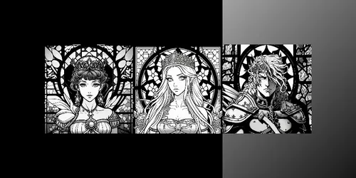 Manga Queens And Kings Coloring Book generated by midjourney