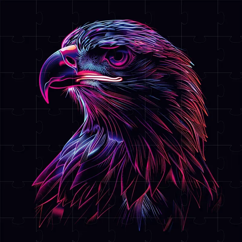 Bright Animal Silhouettes With Neon