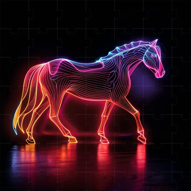 Bright Animal Silhouettes With Neon