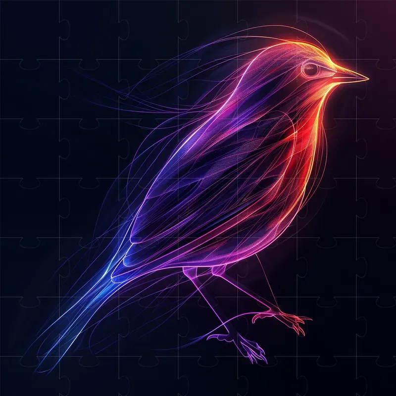 Bright Animal Silhouettes With Neon