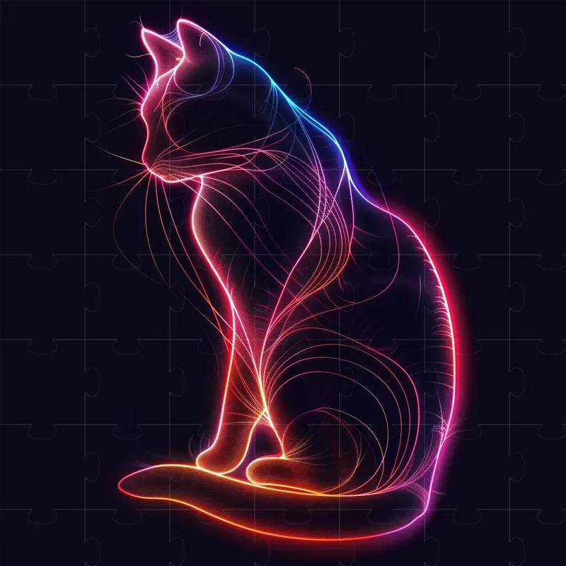 Bright Animal Silhouettes With Neon