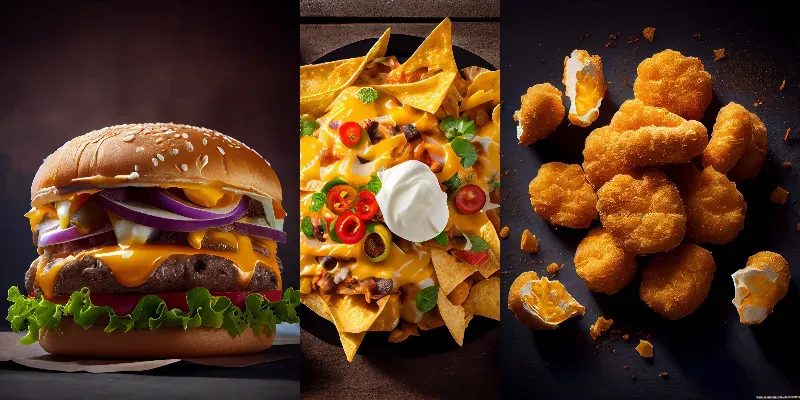 Realistic Fast Food Photographs generated by undefined