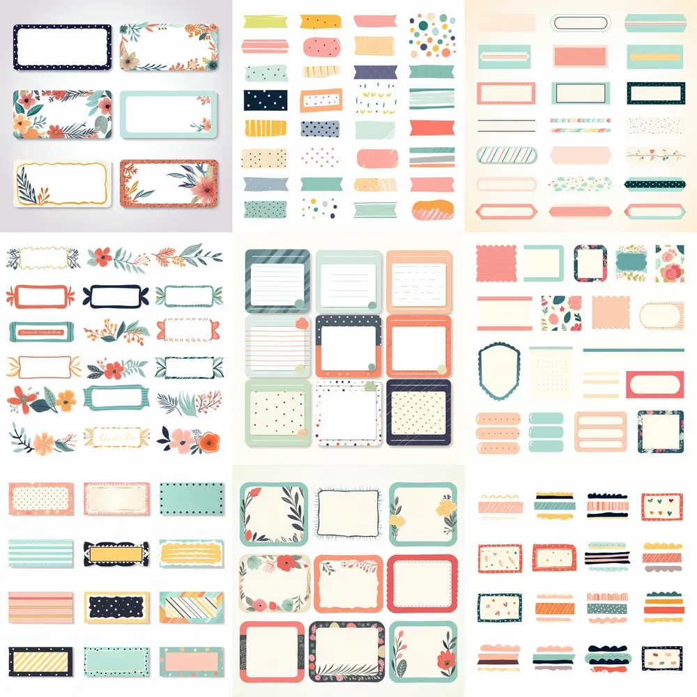 Simple Text Label Stickers