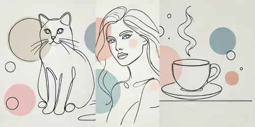 Minimalist One Line Drawings generated by dalle