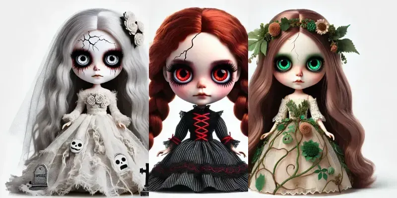 Cute Creepy Halloween Dolls generated by undefined