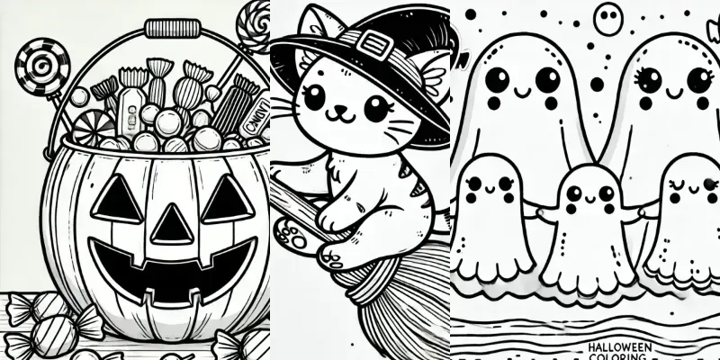 Spooky Halloween Coloring Pages generated by undefined