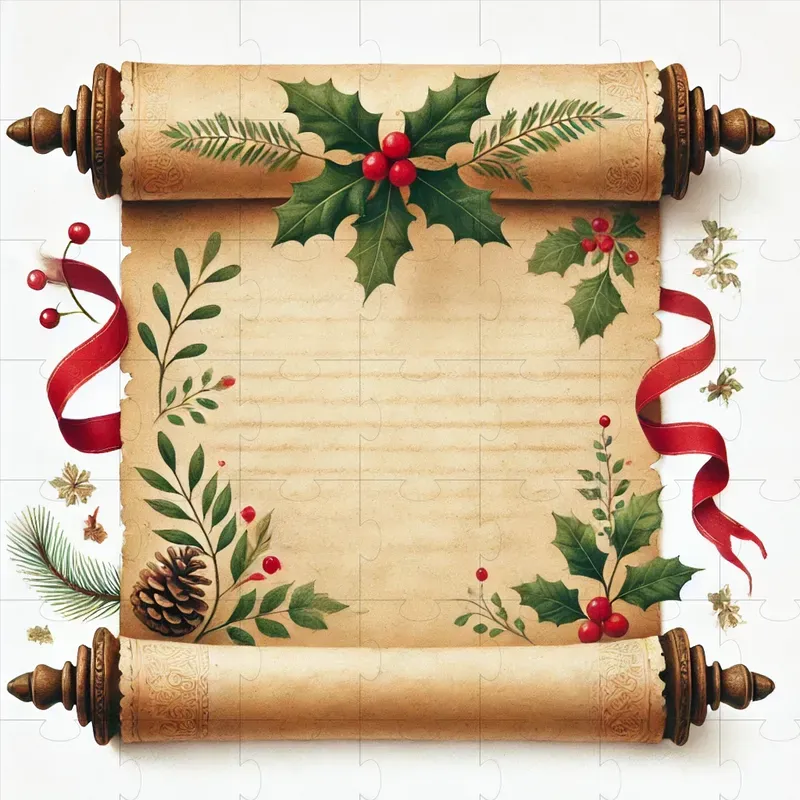 Vintage Christmas Scrolls In Watercolors