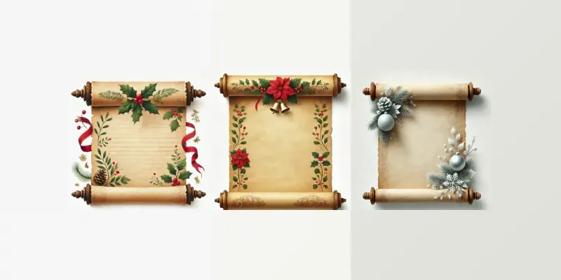 Vintage Christmas Scrolls In Watercolors generated by undefined