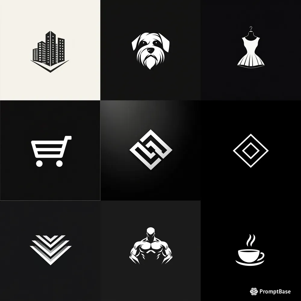 Black White Minimalist Logos