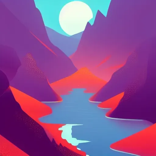 Stylised Landscape Screen Prints