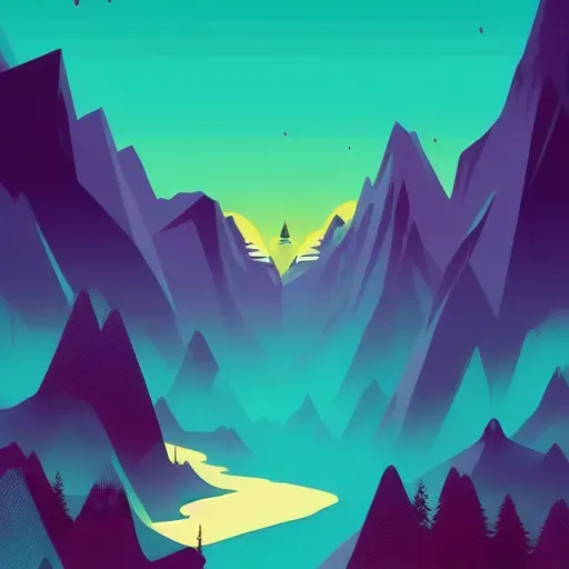Stylised Landscape Screen Prints