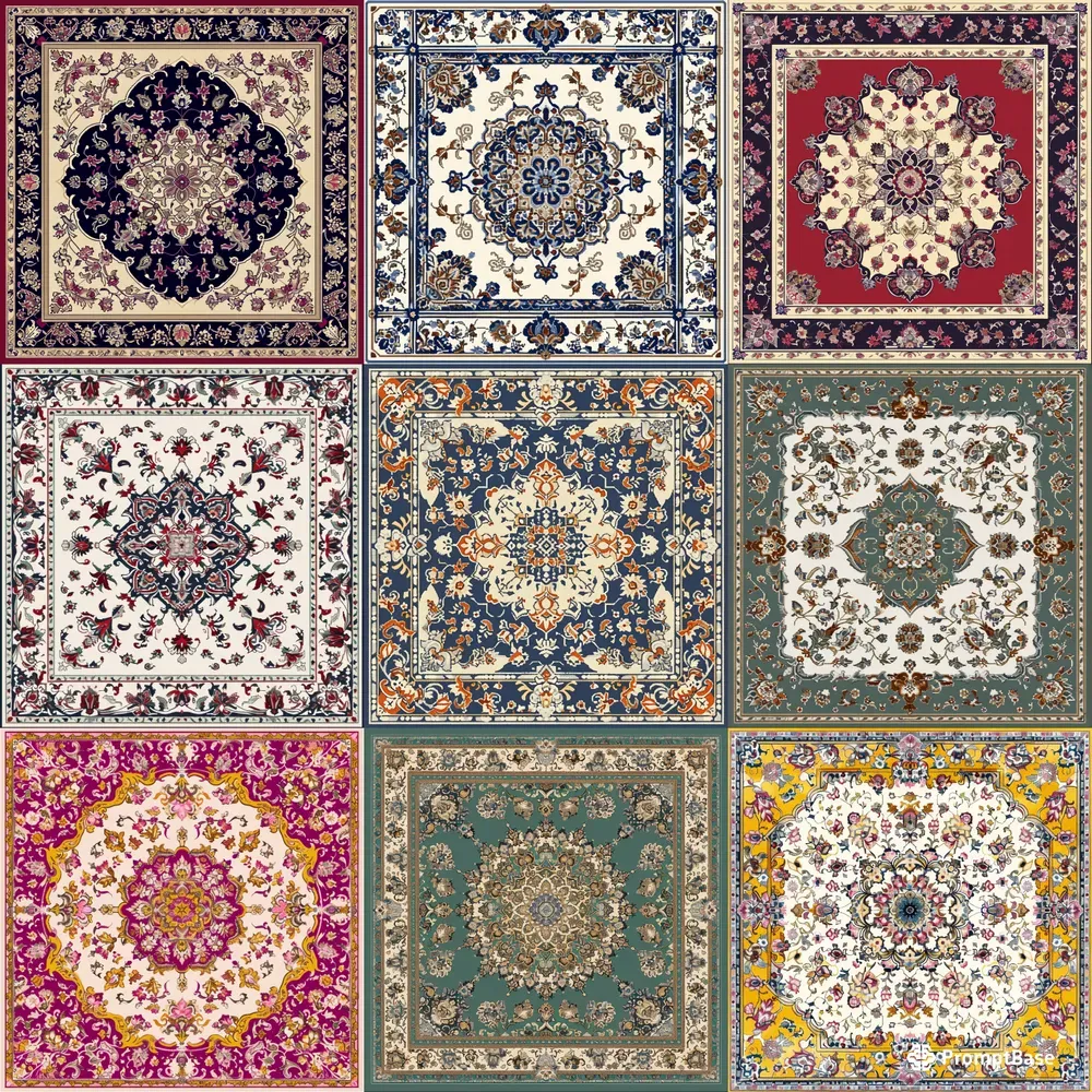 Middle Eastern Ornate Carpet Patterns