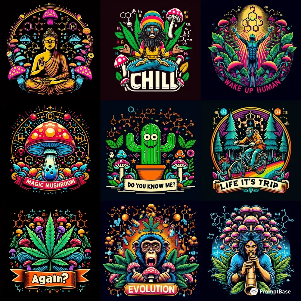 Psychedelic Old School Tshirt Designs