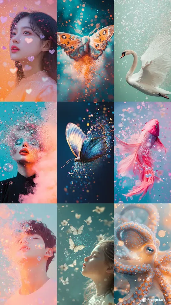 Glitter Bubble Bombs Graphic Design Art