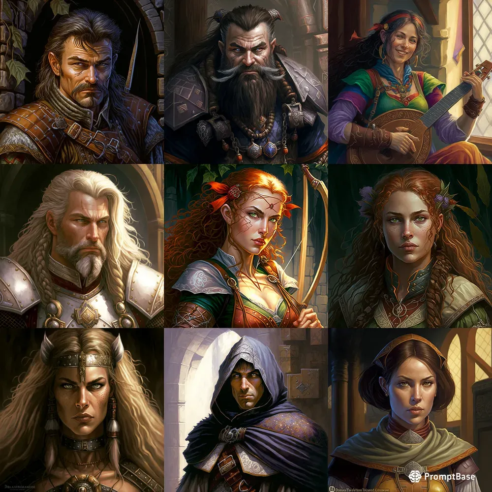 Baldurs Gate DND CRPG Character Portraits
