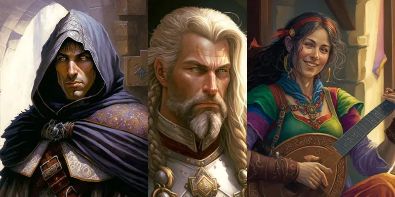 Baldurs Gate DND CRPG Character Portraits generated by undefined