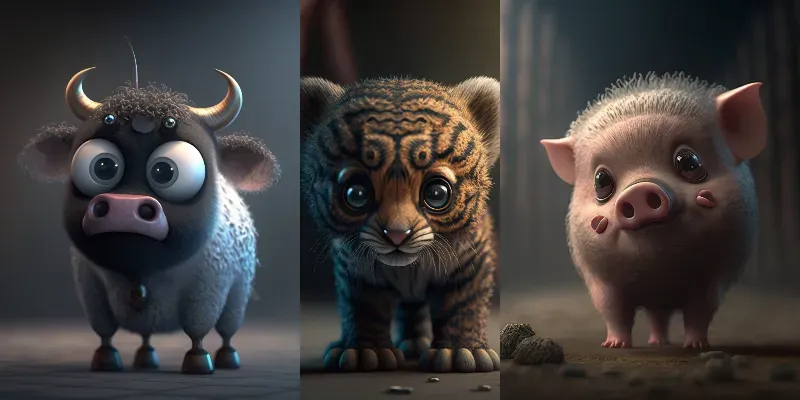 Cute 3D Animals generated by undefined