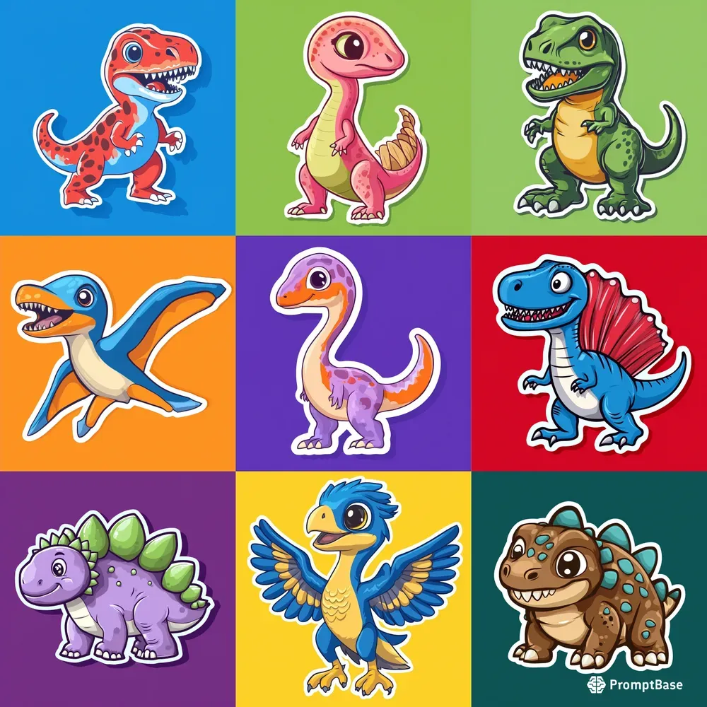 Cute Dinosaur Stickers