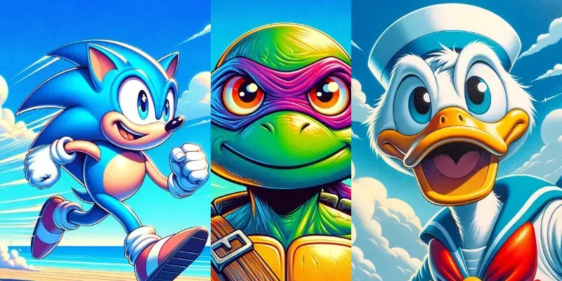 Vibrant 80s Style Cartoons generated by undefined