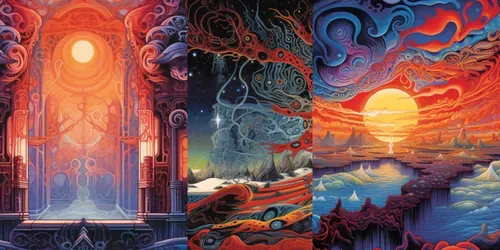 Psychedelic Sci-fi Spacescapes generated by midjourney